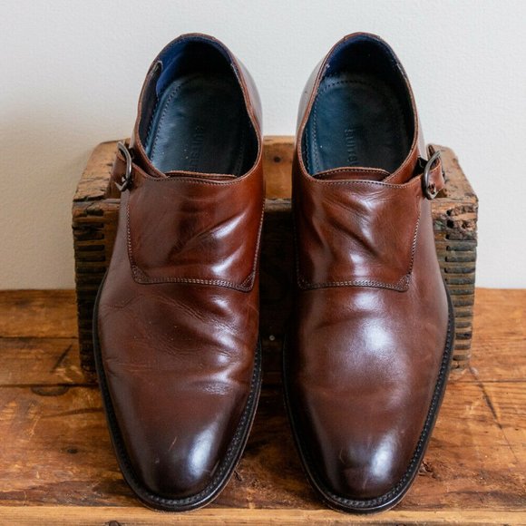 Suitsupply Monk Strap Brown Leather Shoes Suit Supply Size 8.5 - Picture 5 of 10